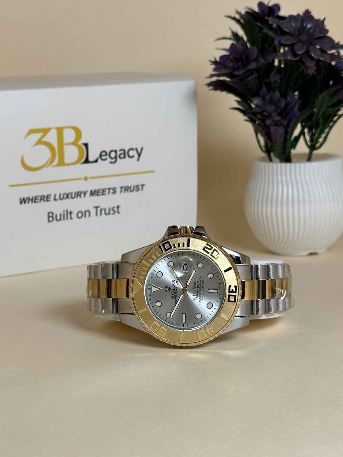 Two-Tone Rotating Bazel in Silver Dial || Two-Tone — 3bLegacy Watches, view 2