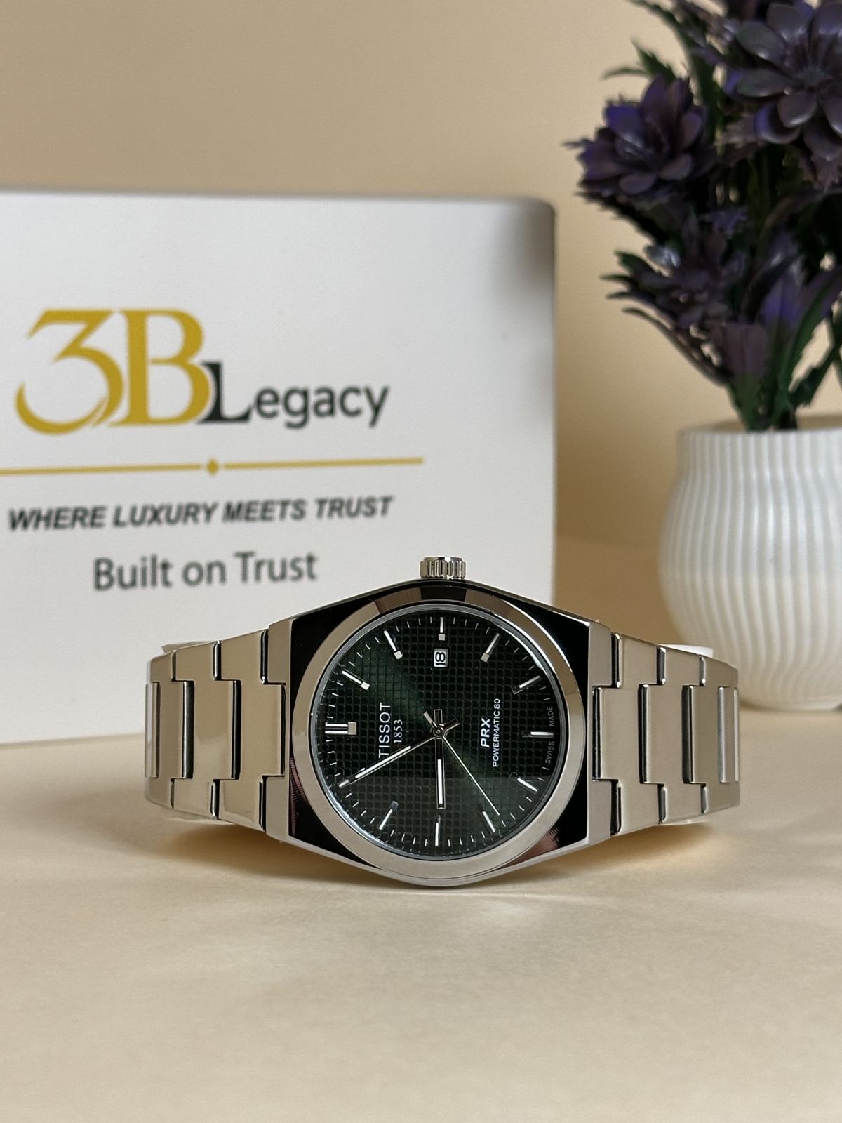 Tisssot PRX in Green — 3bLegacy Watches, view 3