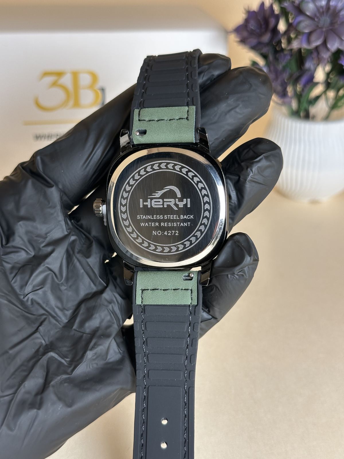 Heryi Square Dial in Black — 3bLegacy Watches, view 6