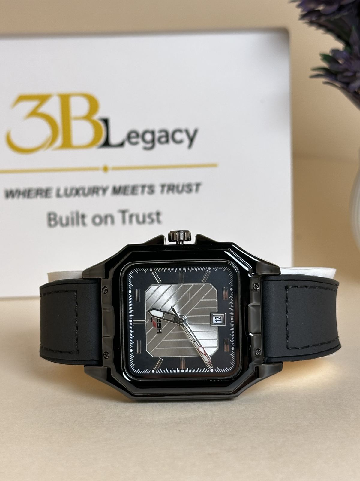 Heryi Square Dial in Black — 3bLegacy Watches, view 5