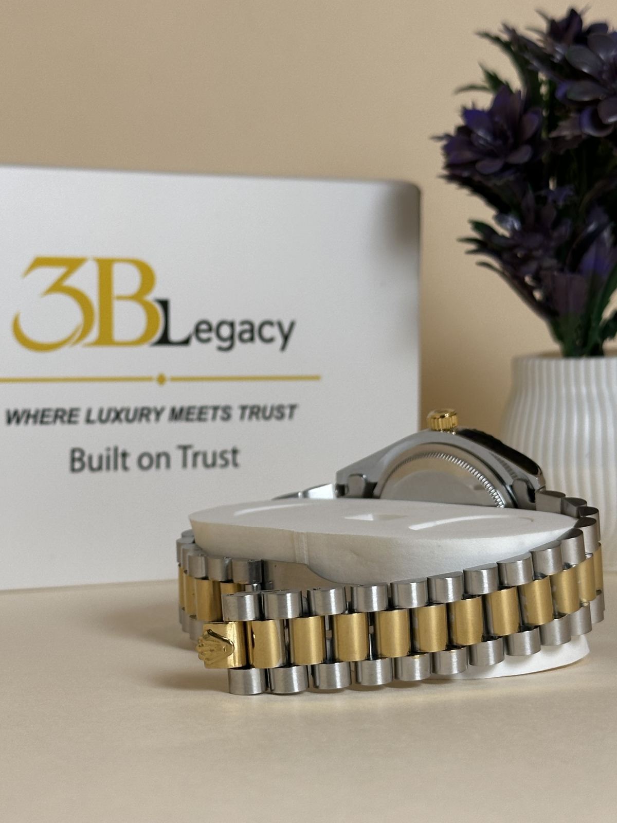 Rolex Day & Date just || Two-Tone in Silver Dial || Silver Chain — 3bLegacy Watches, view 6