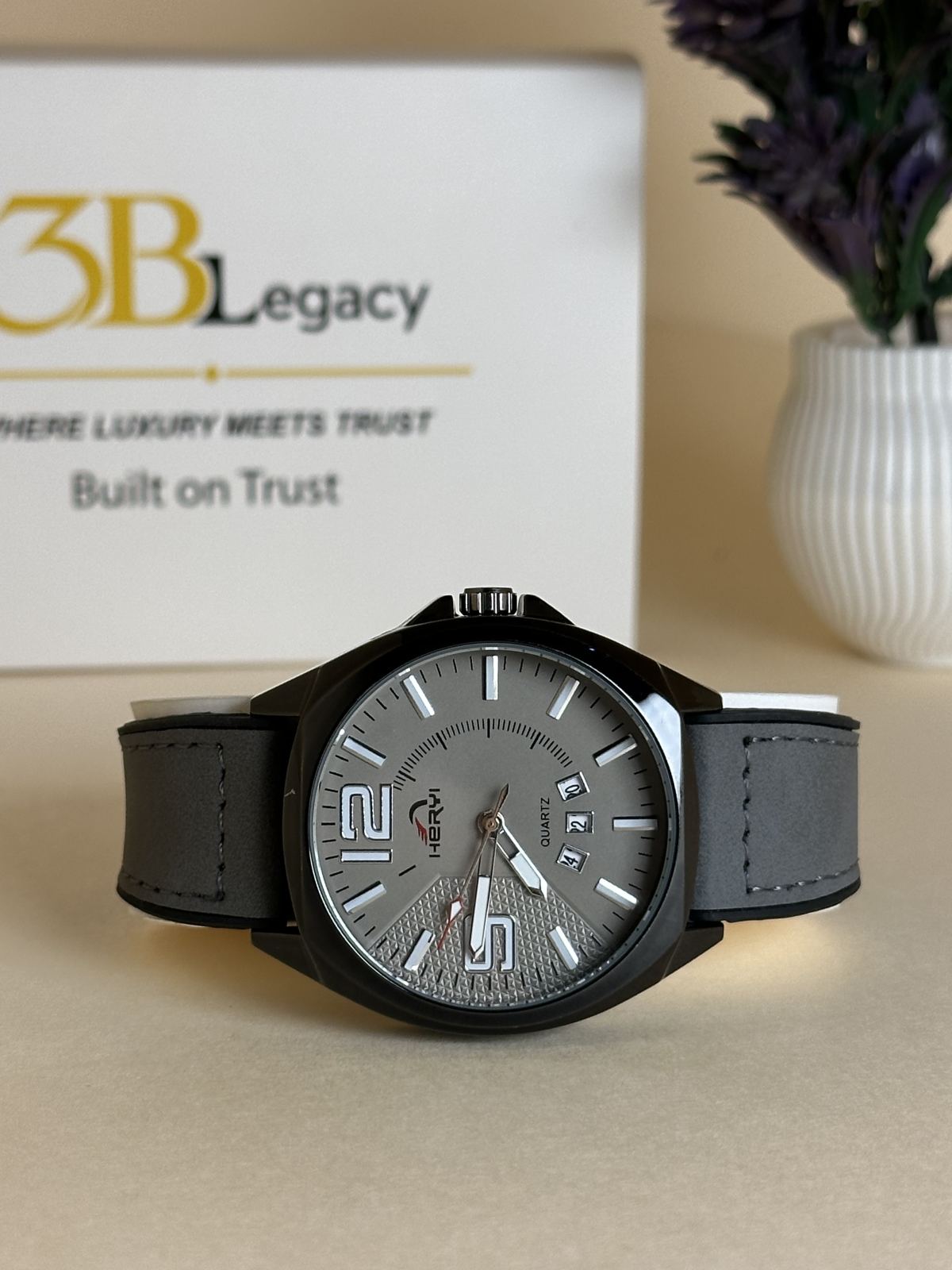 Heryi Round Dial in Grey — 3bLegacy Watches, view 1