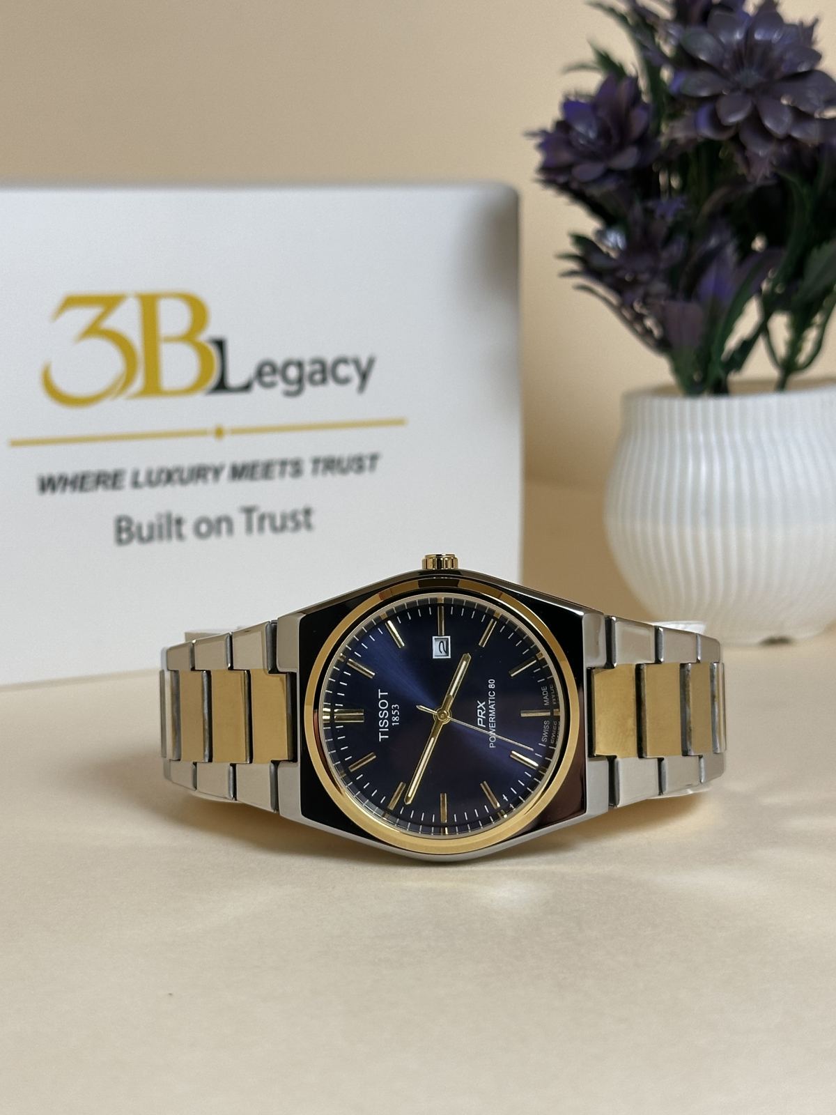 Tisssot PRX in Blue Dial || Two Tone — 3bLegacy Watches, view 4