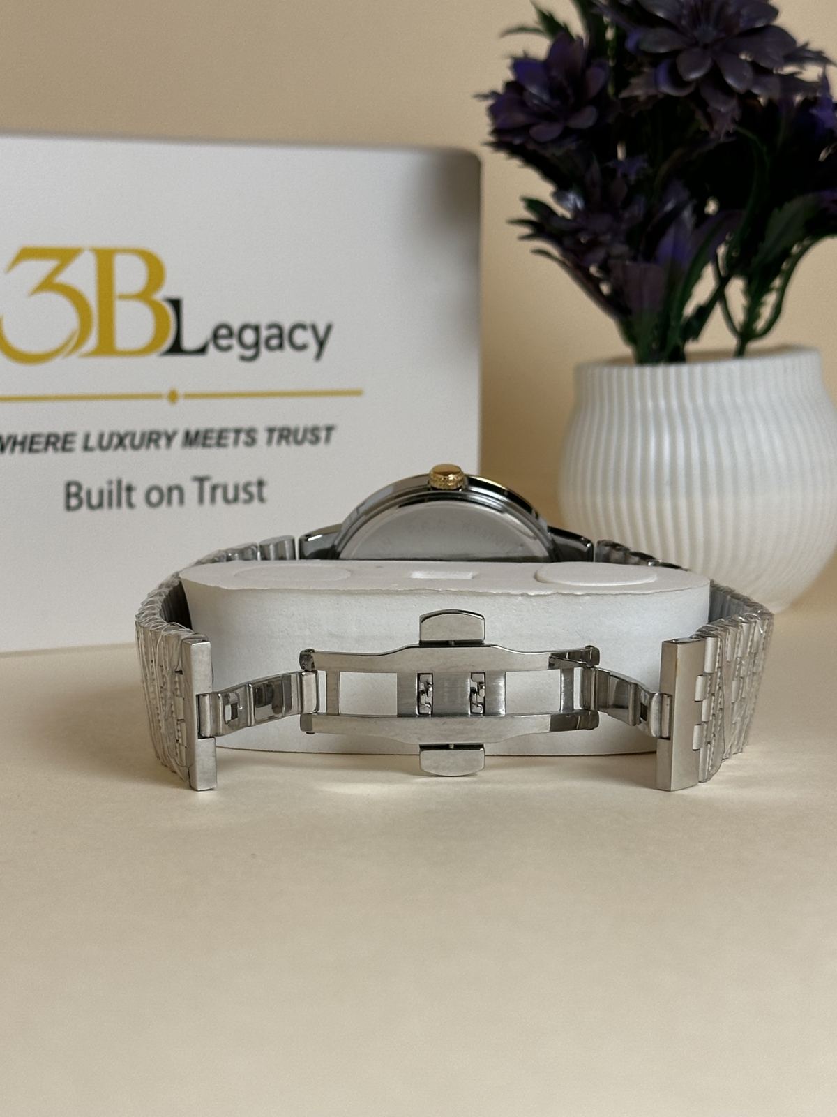 BESTWIN Classic Two-Tone Watch in Silver Dial || Two-Tone — 3bLegacy Watches, view 3